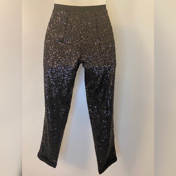 BEBE Tuxedo Style Sequin Leggings - Picture 2 of 4
